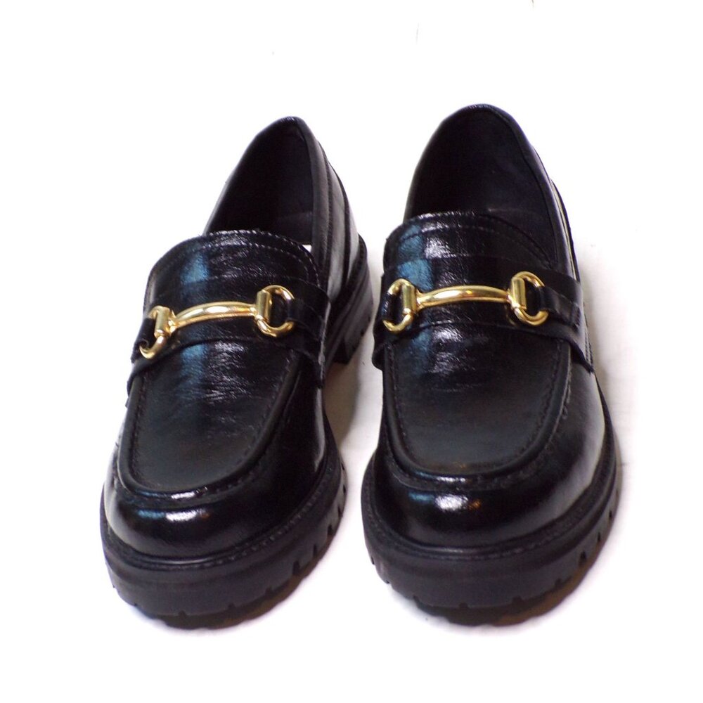 ๐ STEVE MADDEN Mistor Loafer Shoe Gold Chain Black 9 - Picture 7 of 13